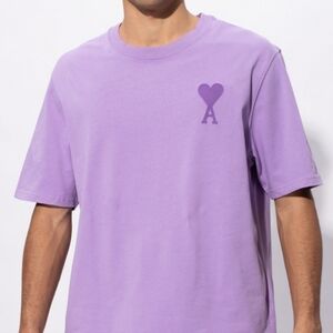 Nwt Ami Purple Organic Cotton Oversize Fit Crewneck Tee Size Men's Large